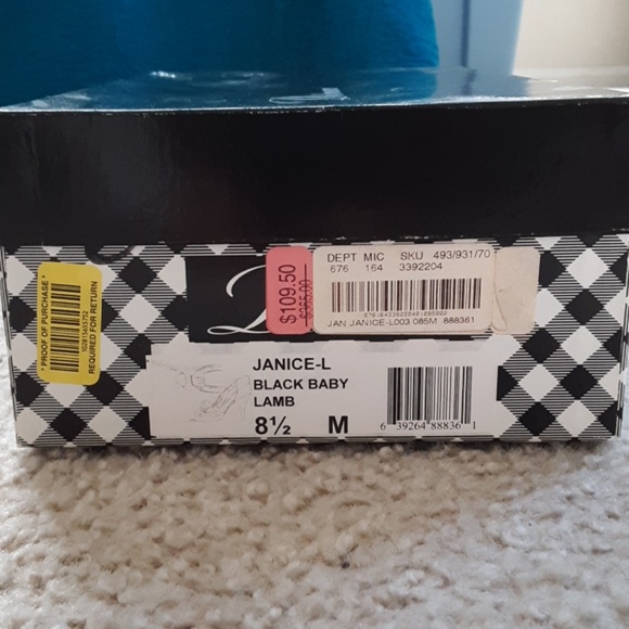 Delman Spanish Black Lamb Leather Heels Sz 9 - Picture 5 of 5